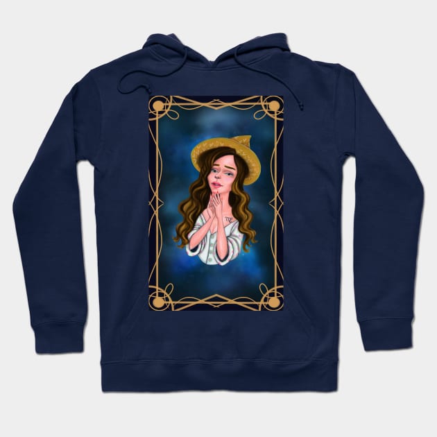 Chocolate hair virgo witch Hoodie by Raluca Iov